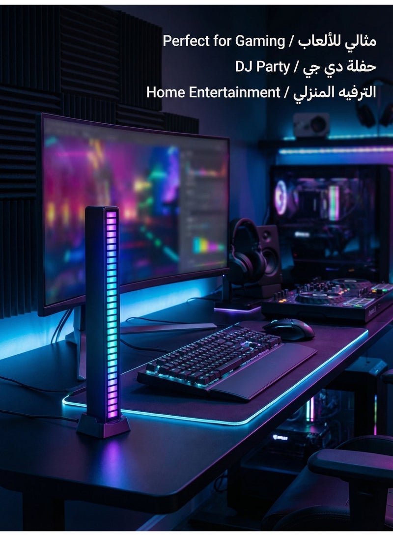 عام شرطة إضاءة LED ذكية، أضواء ألعاب RGB مع مزامنة مع الموسيقى والفيديو والألعاب، والتحكم الصوتي عن بعد عبر التطبيق، أضواء ألعاب RGBIC مع أوضاع المشهد وأوضاع الموسيقى، 2 عصا - Image 4